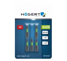 HT1S127 Бита ударная PZ2 25мм 5 шт., HOEGERT, 5902801316777 (CN)