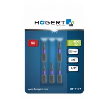 HT1S147 Бита ударная Hex H5 25мм 5 шт., HOEGERT, 5902801376597 (CN)