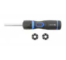 Отвертка со сменными битами и редуктором 1:5. С поворотной рукояткой