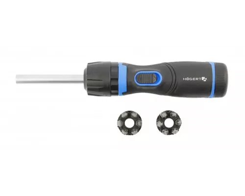 Отвертка со сменными битами и редуктором 1:5. С поворотной рукояткой