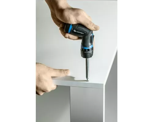 Отвертка со сменными битами и редуктором 1:5. С поворотной рукояткой