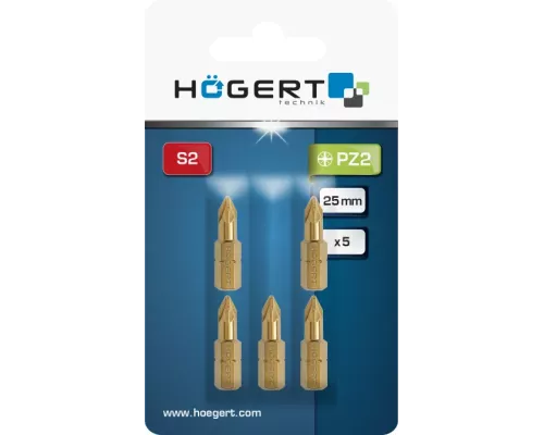 Биты PZ2 25 мм, сталь S2, нитрид титана, 5 шт. Биты PZ2 25 мм, сталь S2, нитрид титана, 5 шт.