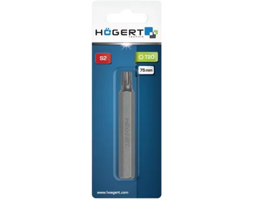 Бита TORX 20, 75 мм, M10, сталь S2 Бита TORX 20, 75 мм, M10, сталь S2