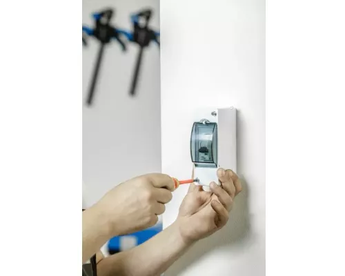 Отвертка диэлектрическая крестовая для электромонтажных работ PH1/SL5, 100 мм, 1000 V, сталь CrMo