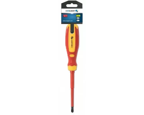 Отвертка диэлектрическая крестовая для электромонтажных работ  PZ2/SL6, 100 мм, 1000 V, сталь CrMo