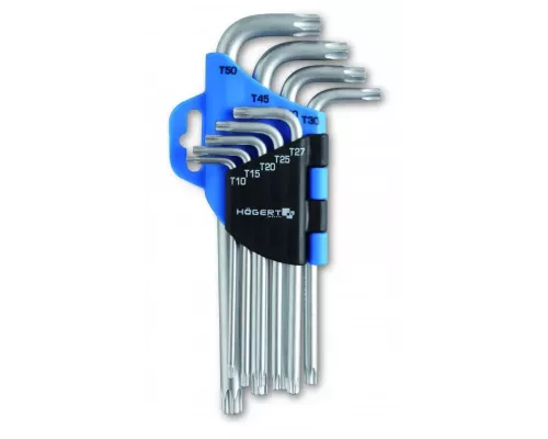 Набор Г-образных ключей TORX, Т10-Т50, CrV, 9 шт. Набор Г-образных ключей TORX, Т10-Т50, CrV, 9 шт.