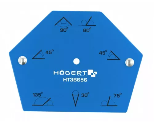 Магнитный угольник шестигранный для сварочных работ, усилие 22,5 кг, 120 х 90 х 18 мм