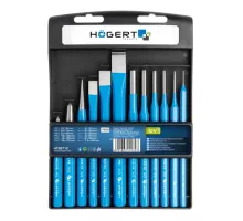 HT3B712 Набор зубил, кернеров и пробойников, 12 шт, CrV, HOEGERT, 5901867141323 (CN)