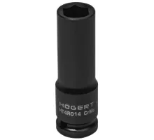 HT4R014 Головка торцевая ударная, глубокая, шестигранная 1/2", 14 мм, DIN 3121, CrMo, HOEGERT, 5902801010927 (CN)