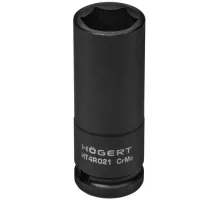 HT4R021 Головка торцевая ударная, глубокая, шестигранная 1/2", 21 мм, DIN 3121, CrMo, HOEGERT, 5902801011054 (CN)