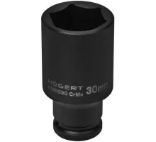 HT4R030 Головка торцевая ударная, глубокая, шестигранная 1/2", 30 мм, DIN 3121, CrMo, HOEGERT, 5902801011108 (CN)
