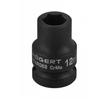 HT4R062 Головка торцевая ударная, шестигранная 1/2", 12 мм, DIN 3121, CrMo, HOEGERT, 5902801316852 (CN)