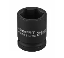 HT4R071 Головка торцевая ударная, шестигранная 1/2", 21 мм, DIN 3121, CrMo, HOEGERT, 5902801316951 (CN)