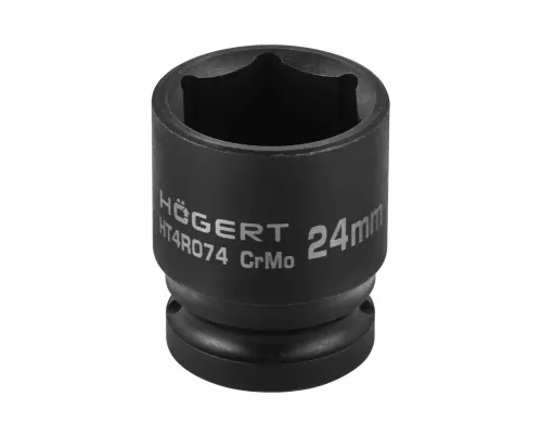 Головка торцевая ударная шестигранная 1/2″, 24 мм, DIN 3121, CrMo Головка торцевая ударная шестигранная 1/2″, 24 мм, DIN 3121, CrMo