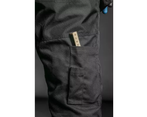 NEKAR Брюки рабочие с навесными карманами и ремнем черные 2XL (56)