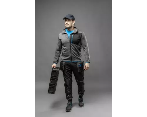 NISTER Толстовка рабочая серый меланж/синяя 2XL (56)