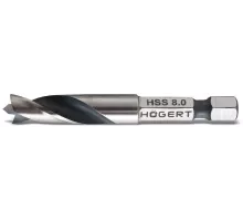 HT6D348 Сверло по дереву с шестигранным хвостовиком, HSS 8х60 мм, HOEGERT, 5901867126337 (CN)