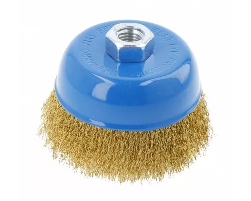 Щетка чашечная с резьбой латунная 100мм