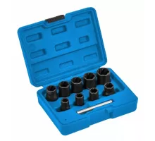 Набор экстракторов для выкручивания поврежденных болтов и гаек 10 предметов