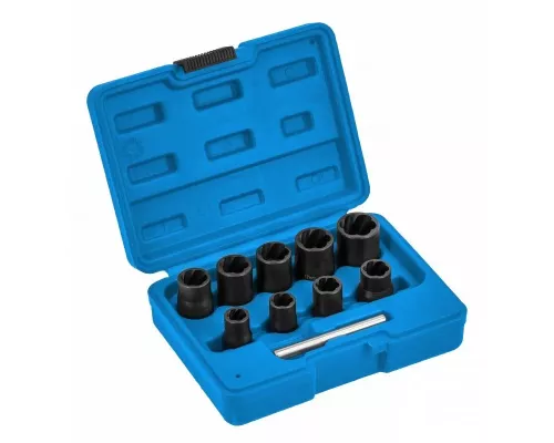 Набор экстракторов для выкручивания поврежденных болтов и гаек 10 предметов