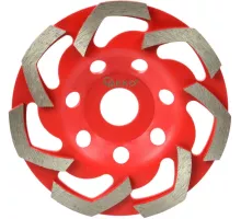 G00374 Диск алмазный шлифовальный по бетону 125х22,2мм, сегментный, красный, GEKO, 5901477134425 (CN)