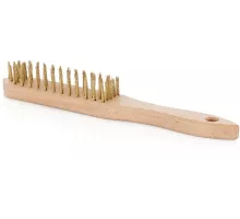 Щетка из желтой проволоки, 5 рядов, дерево (30/120)