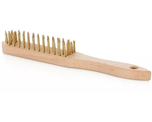 Szczotka do rdzy druciana żółta 5 rzędów drewno (30/120)