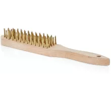 Щетка из желтой проволоки, 6 рядов, дерево (30/120)