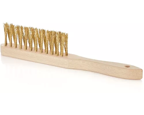Szczotka do rdzy druciana żółta 3 rzędy do szczelin drewno (50/120)