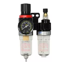 G01176 Фильтр-редуктор с манометром + смазочный прибор 1/4", GEKO, 5901477116186 (CN)