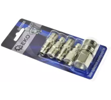 G01580 Набор муфт быстросъемных 1/4" (5 предметов), GEKO, 5901477114830 (CN)