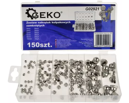 Zestaw nakrętek kołpakowych zamkniętych 150szt.(20)