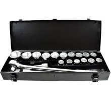 Набор торцевых ключей, 21 шт., 3/4" 6-гранные, 19-50 мм, металлическая коробка(2)