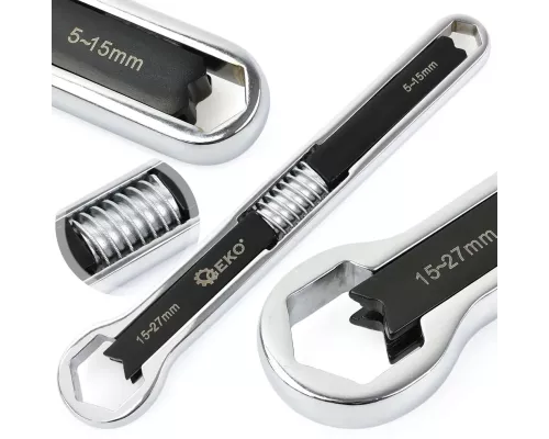 Klucz oczkowy nastawny - dwustronny 15-27mm/5-15mm CrV (30)