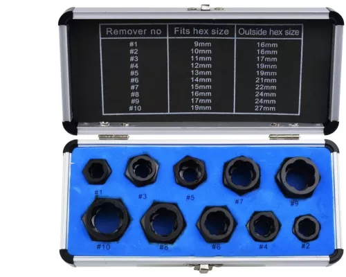 Zestaw nasadek do zniszczonych śrub 10el. (25/30)
