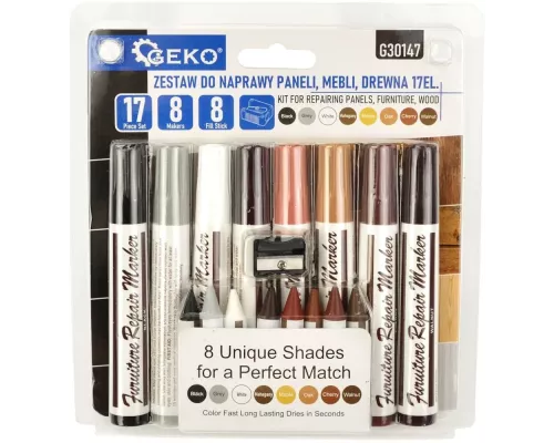 Zestaw do naprawy paneli, mebli, drewna 17el. (80)