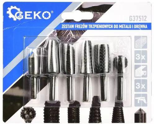 Zestaw frezów trzpieniowych do metalu i drewna 6mm 6el. (60)