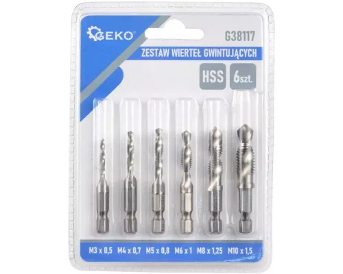 Zestaw wierteł gwintujących HSS M3-M10 6el. (100)