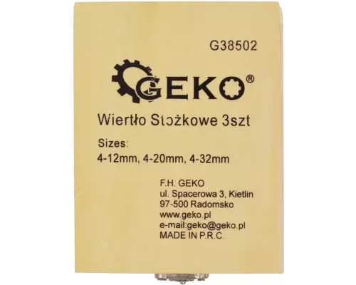 Zestaw wierteł stożkowych HSS TiN 3el.(4-12,4-20,4-32)(20)