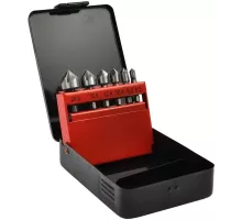 G38574 Набор зенкеров конических по металлу 6,3-20,5мм, 1/4 HEX, 6шт, в металлич. кейсе, GEKO, 5901477162725 (CN)