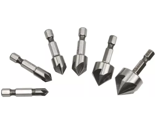 Zestaw pogłębiaczy do metalu 6,3-20,5mm 6szt. HEX (50)