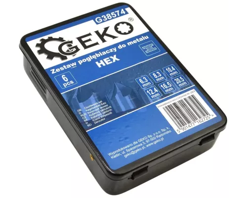 Zestaw pogłębiaczy do metalu 6,3-20,5mm 6szt. HEX (50)