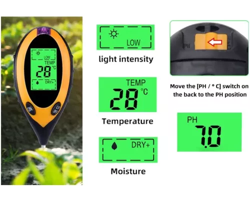 Kwasomierz- Miernik pH gleby, temperatury i oświetlenia (35)