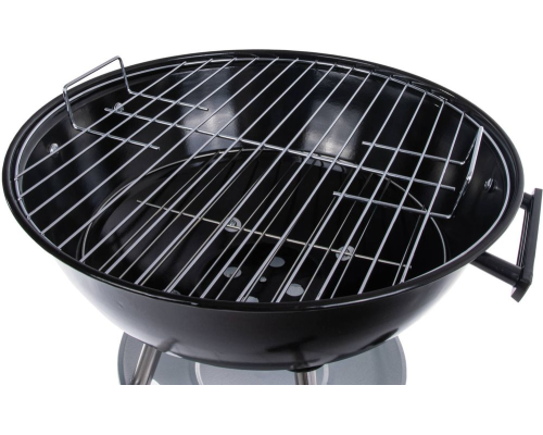 Grill węglowy okrągły z pokrywą i pokrowcem – ruszt średnica 39cm (1)