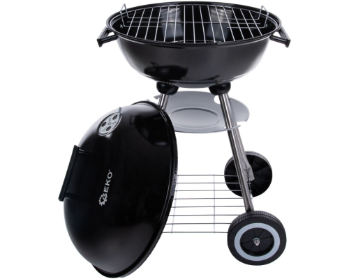 Grill węglowy okrągły z pokrywą i pokrowcem – ruszt średnica 39cm (1)