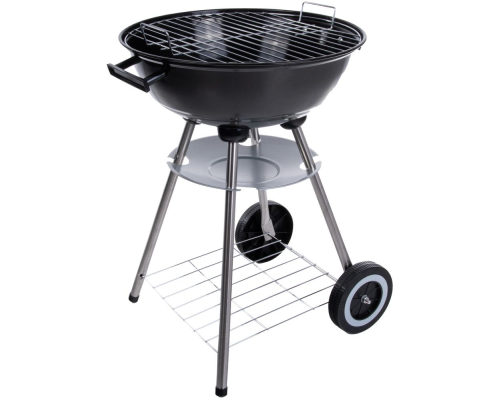 Grill węglowy okrągły z pokrywą i pokrowcem – ruszt średnica 39cm (1)