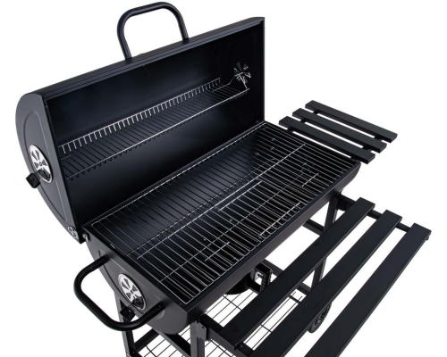 Grill węglowy typu beczka z pokrywą – ruszt 71x45cm (1)