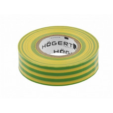 HT1P286 Изолента ПВХ 19мм х 20м х 0,13мм, желто-зеленая, HOEGERT, 5902801258459 (CN)
