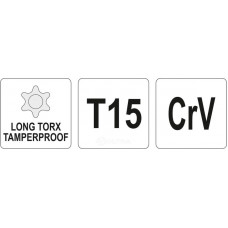 YT-05515 Ключ TORX SECURITY, длинный T15, YATO, 5906083028748, (CN), шт