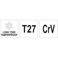YT-05518 Ключ TORX SECURITY, длинный T27, YATO, 5906083028779, (CN), шт